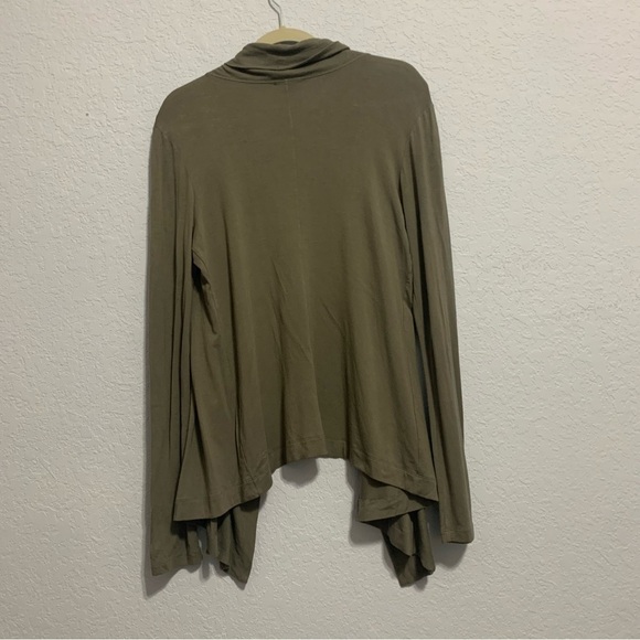 Theory Gray Lightweight Drape Front Long Sleeves Cardigan - Picture 6 of 6